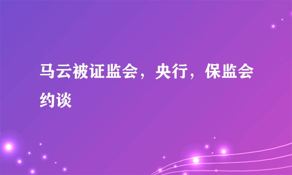 马云被证监会，央行，保监会约谈