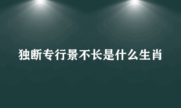 独断专行景不长是什么生肖