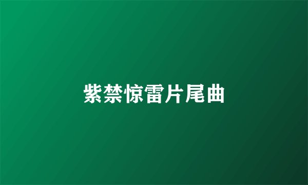 紫禁惊雷片尾曲