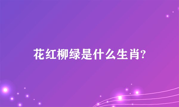 花红柳绿是什么生肖?
