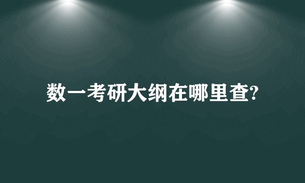数一考研大纲在哪里查?