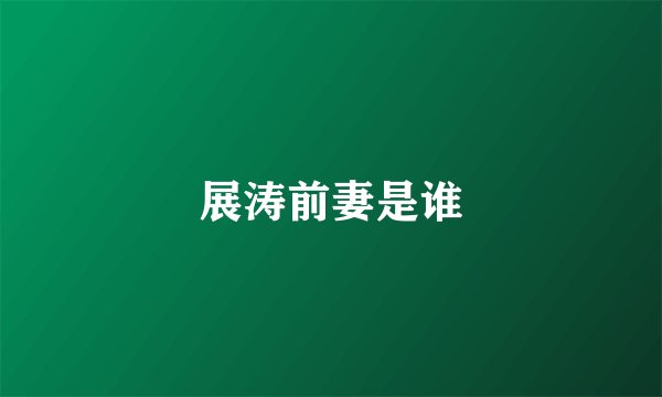 展涛前妻是谁