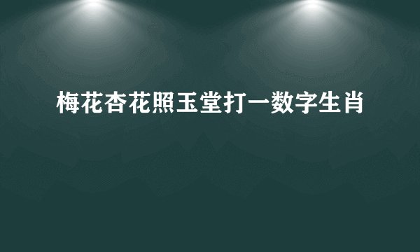 梅花杏花照玉堂打一数字生肖
