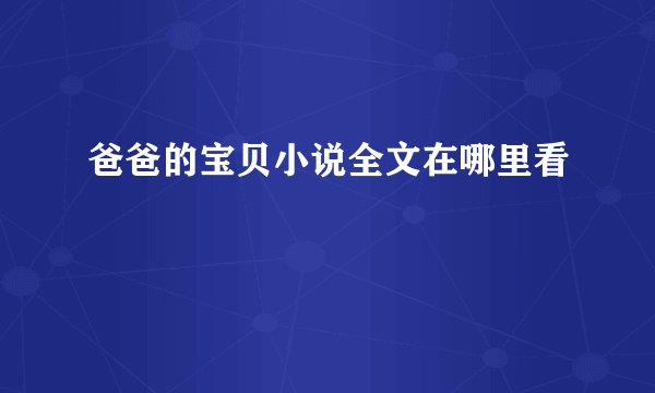 爸爸的宝贝小说全文在哪里看