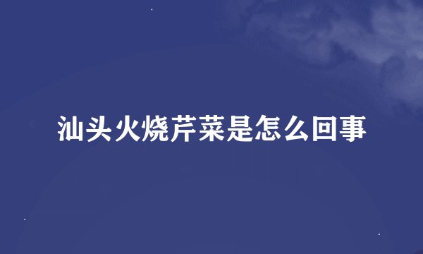汕头火烧芹菜是怎么回事