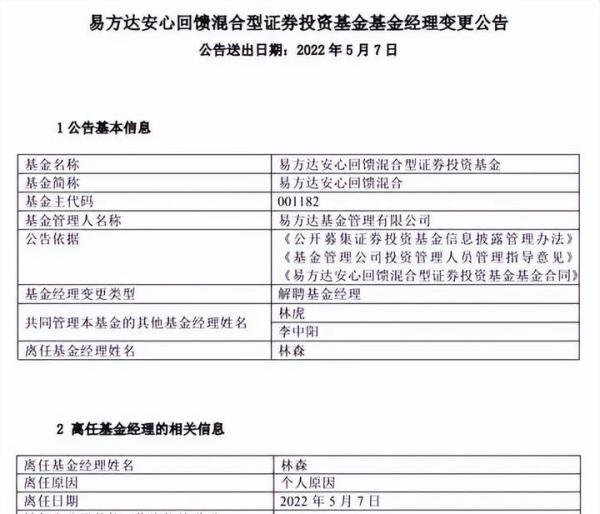 震动金融圈！700亿基金大佬林森离职