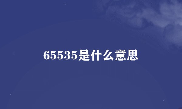 65535是什么意思