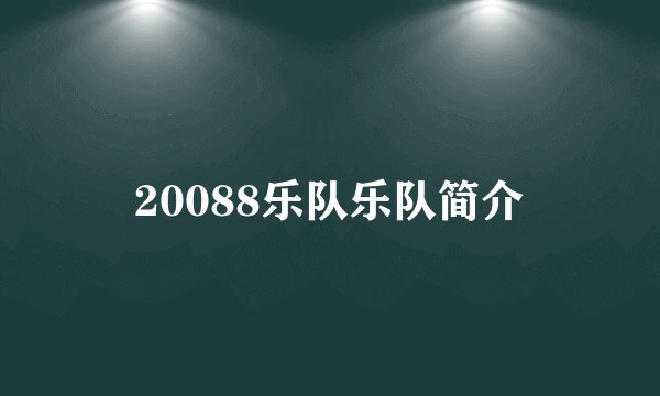 20088乐队乐队简介