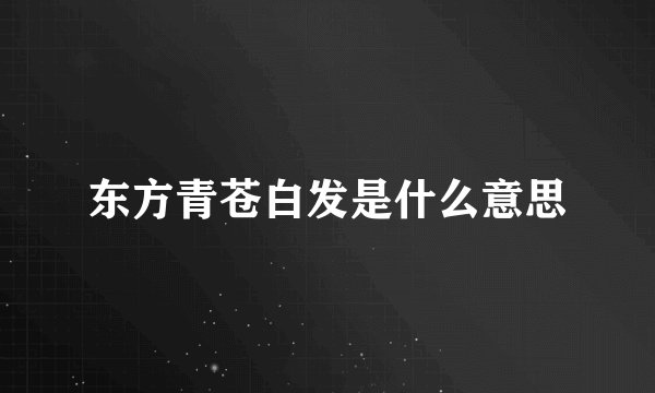 东方青苍白发是什么意思