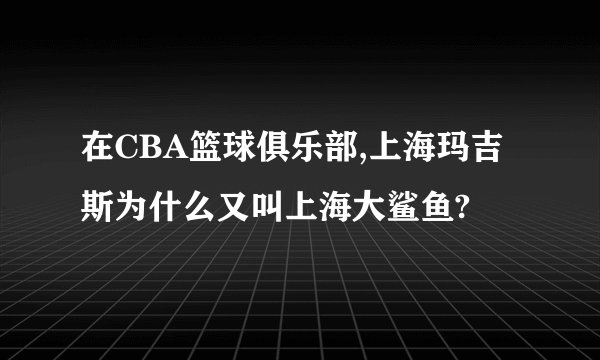 在CBA篮球俱乐部,上海玛吉斯为什么又叫上海大鲨鱼?