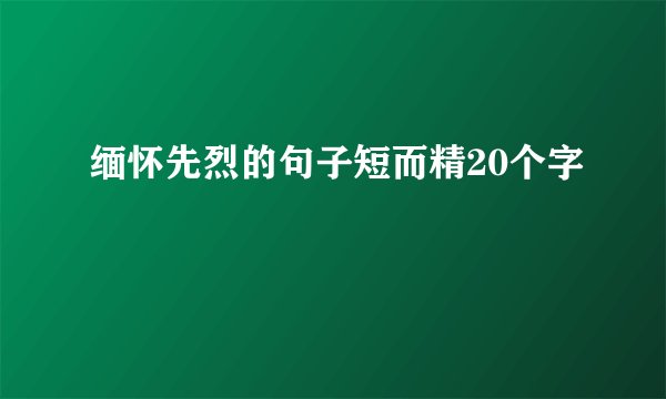 缅怀先烈的句子短而精20个字