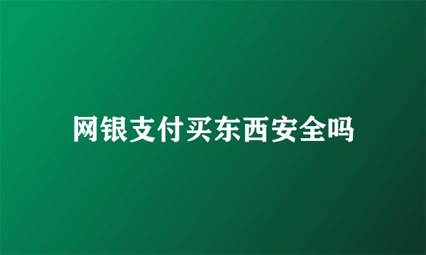 网银支付买东西安全吗