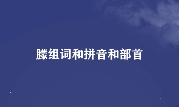 朦组词和拼音和部首
