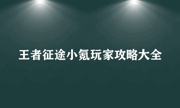 王者征途小氪玩家攻略大全