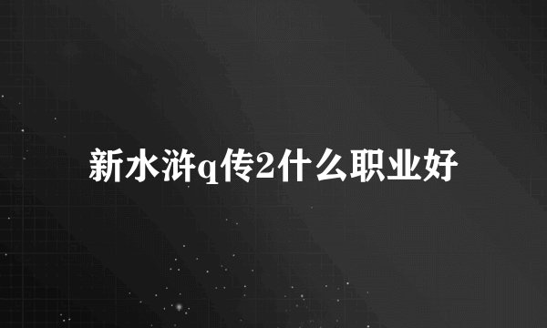 新水浒q传2什么职业好