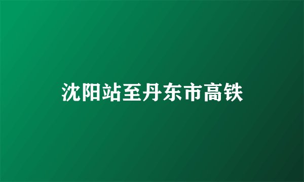 沈阳站至丹东市高铁
