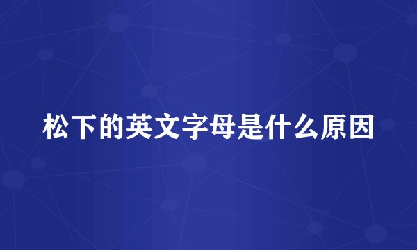 松下的英文字母是什么原因