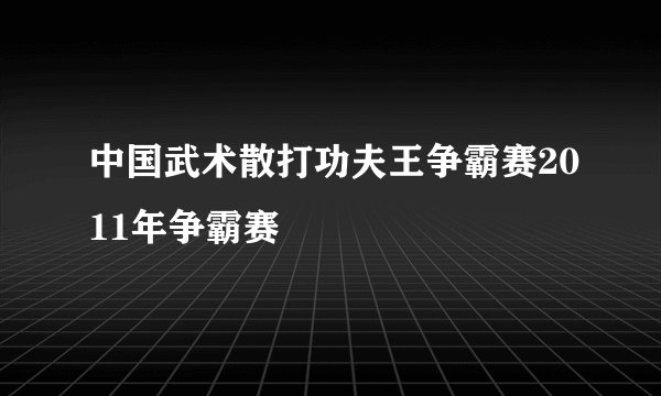 中国武术散打功夫王争霸赛2011年争霸赛