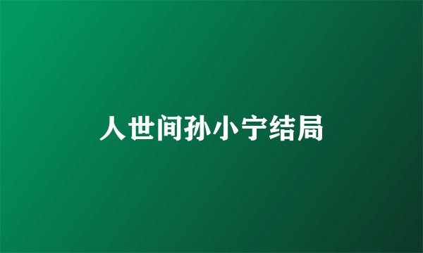 人世间孙小宁结局