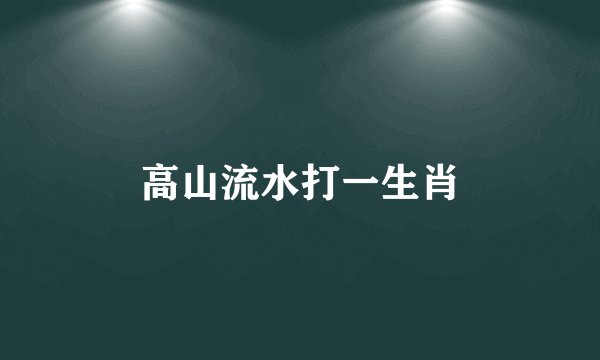 高山流水打一生肖