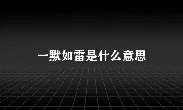一默如雷是什么意思