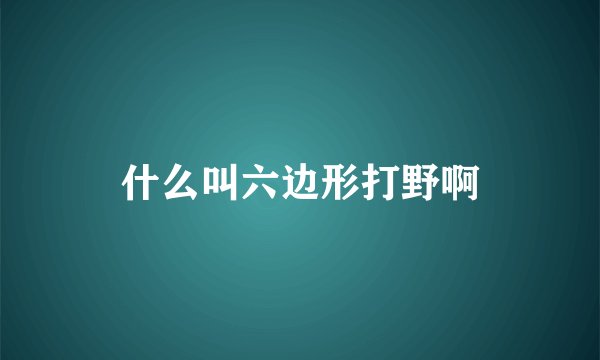 什么叫六边形打野啊