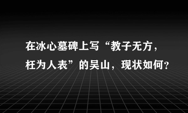 在冰心墓碑上写“教子无方，枉为人表”的吴山，现状如何？
