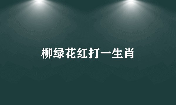 柳绿花红打一生肖