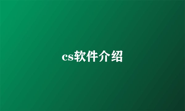 cs软件介绍