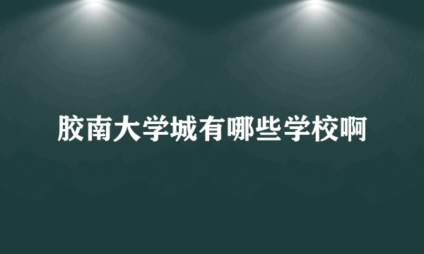 胶南大学城有哪些学校啊