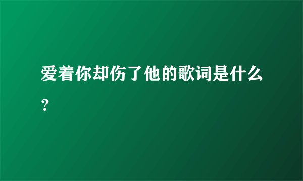 爱着你却伤了他的歌词是什么？