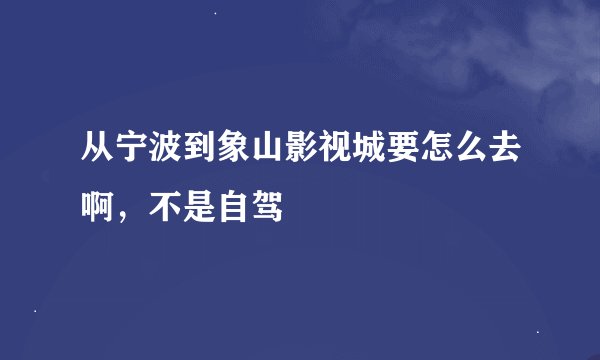 从宁波到象山影视城要怎么去啊，不是自驾