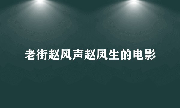 老街赵风声赵凤生的电影