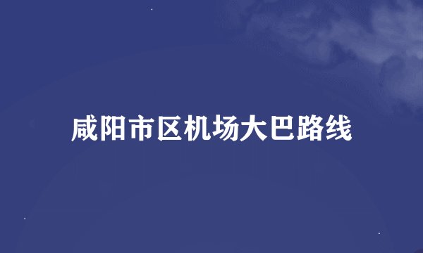 咸阳市区机场大巴路线
