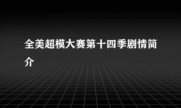 全美超模大赛第十四季剧情简介