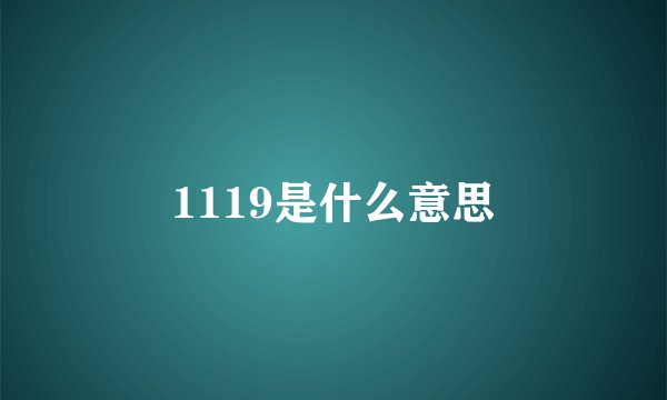 1119是什么意思