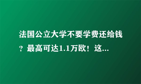 法国公立大学不要学费还给钱？最高可达1.1万欧！这些校级奖学金一定要申请！