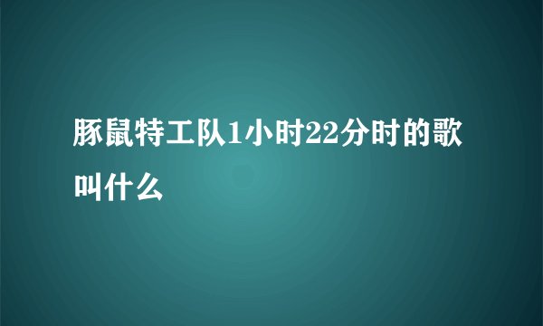 豚鼠特工队1小时22分时的歌叫什么