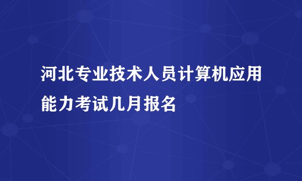 河北专业技术人员计算机应用能力考试几月报名