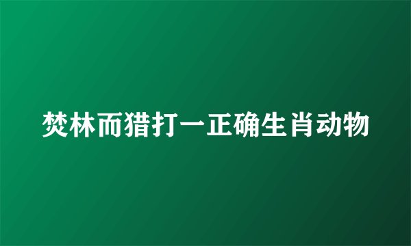 焚林而猎打一正确生肖动物