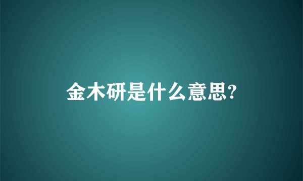 金木研是什么意思?