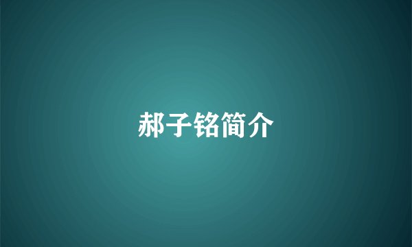 郝子铭简介