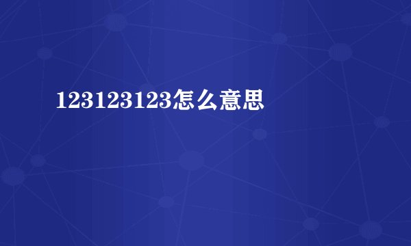 123123123怎么意思