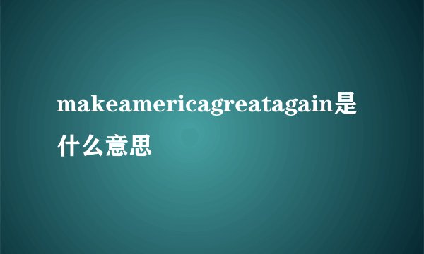 makeamericagreatagain是什么意思