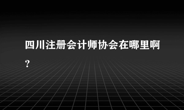 四川注册会计师协会在哪里啊？