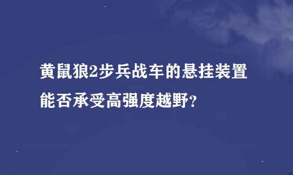 黄鼠狼2步兵战车的悬挂装置能否承受高强度越野？