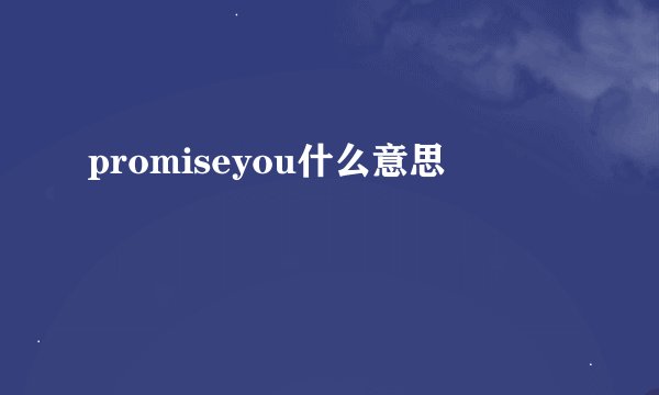 promiseyou什么意思