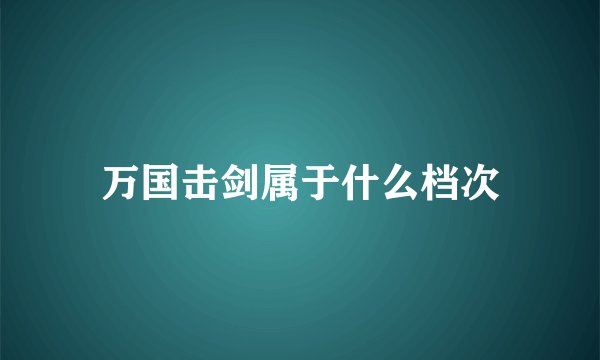 万国击剑属于什么档次