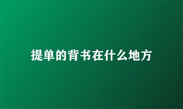 提单的背书在什么地方