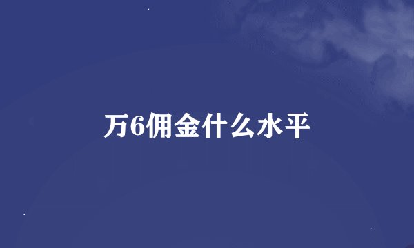 万6佣金什么水平
